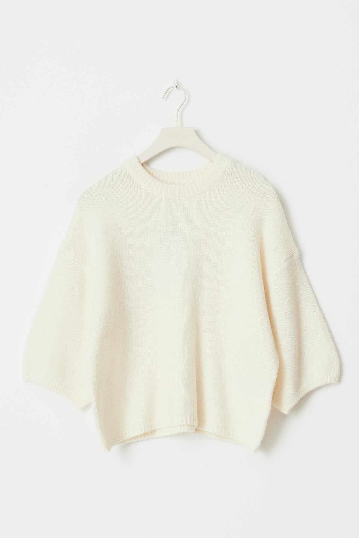 Knitted short sleeve top - Gardenia