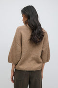Knitted short sleeve top - Cashmere blue