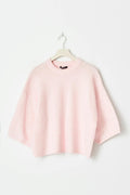 Knitted short sleeve top - Chalk pink