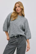 Knitted short sleeve top - Chalk pink