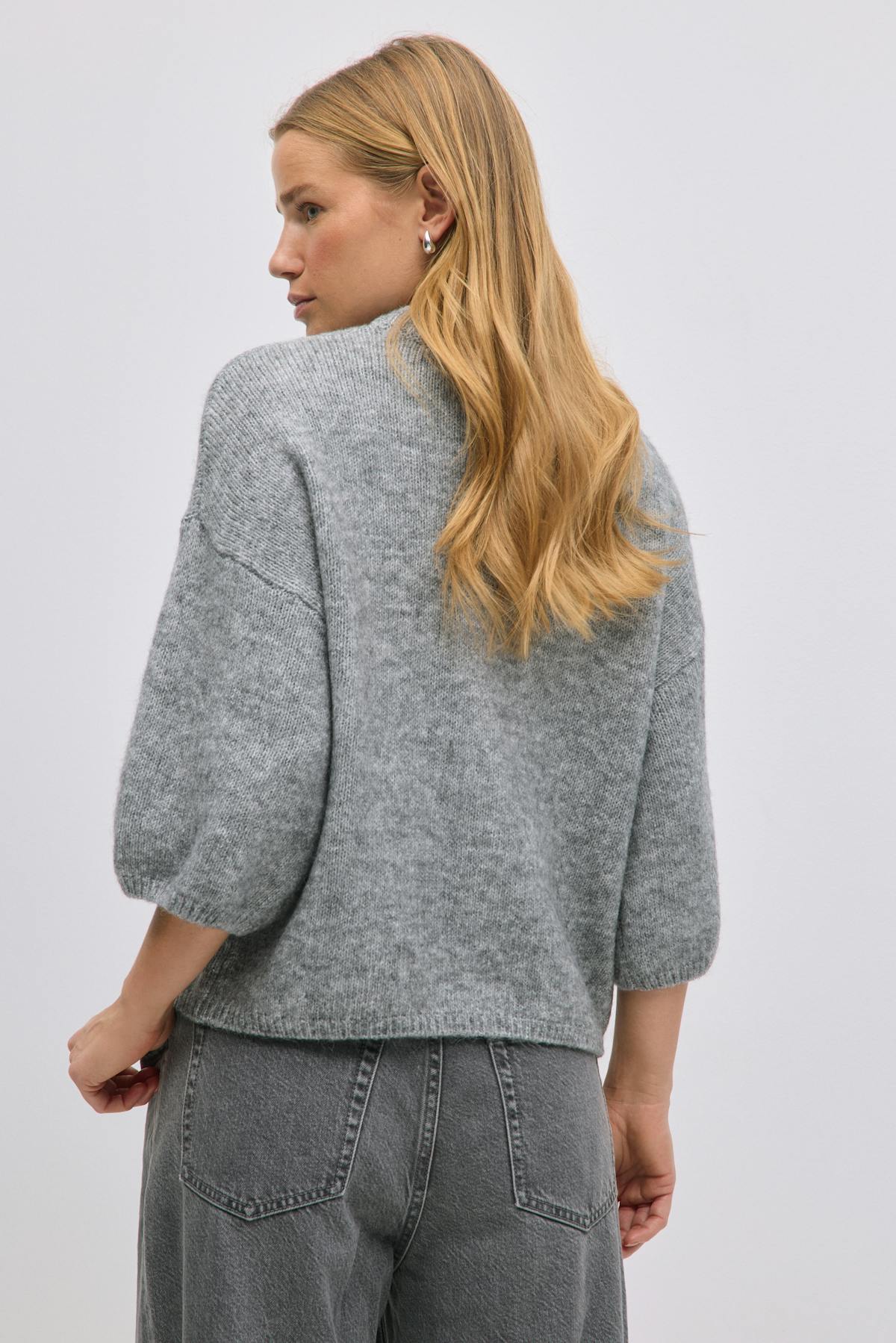 Knitted short sleeve top - Chalk pink
