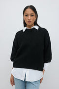 Knitted short sleeve top - Noir