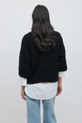 Knitted short sleeve top - Noir