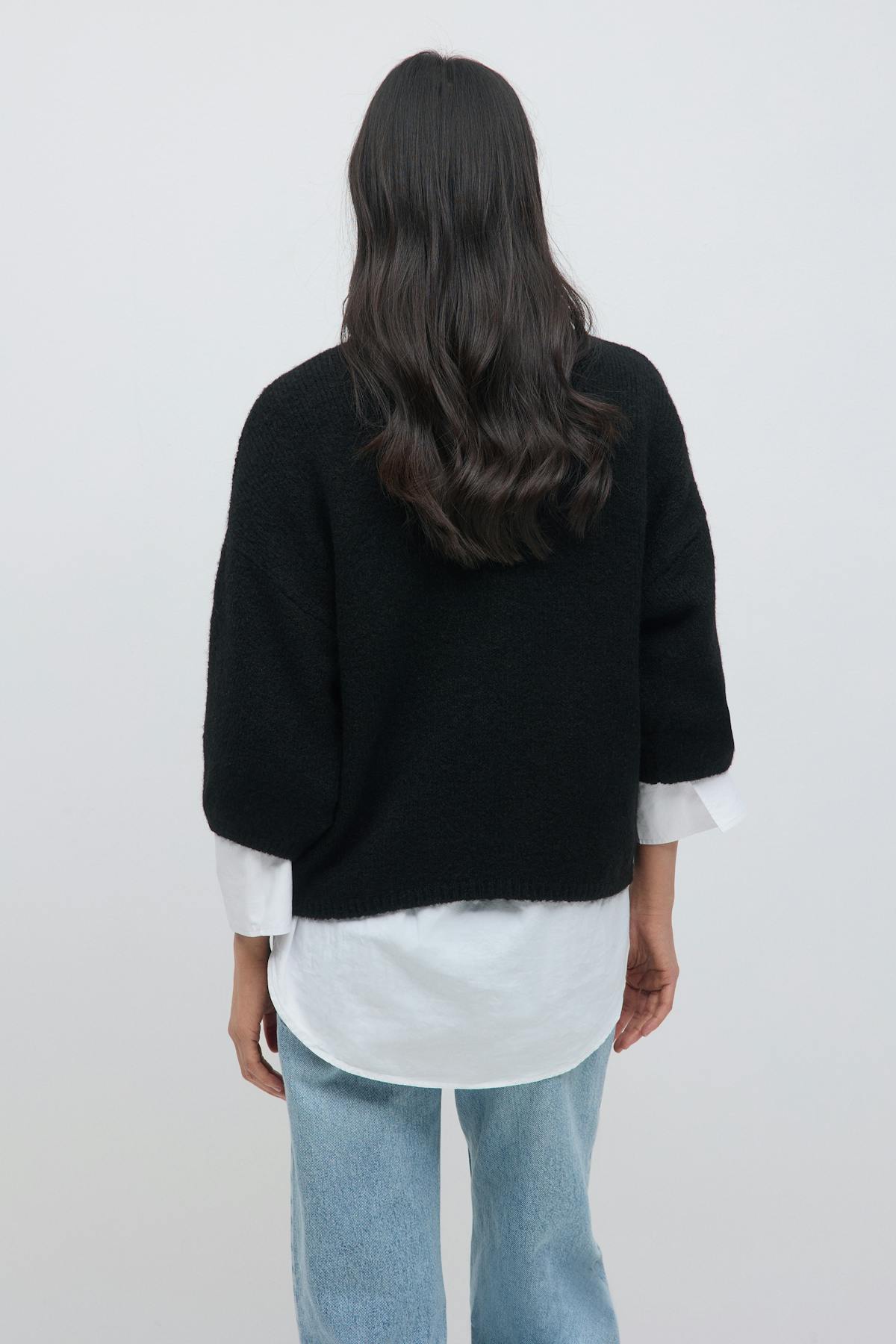 Knitted short sleeve top - Noir