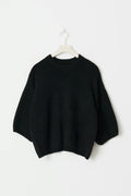 Knitted short sleeve top - Noir