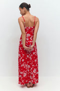 Textured midi dess - Red flower