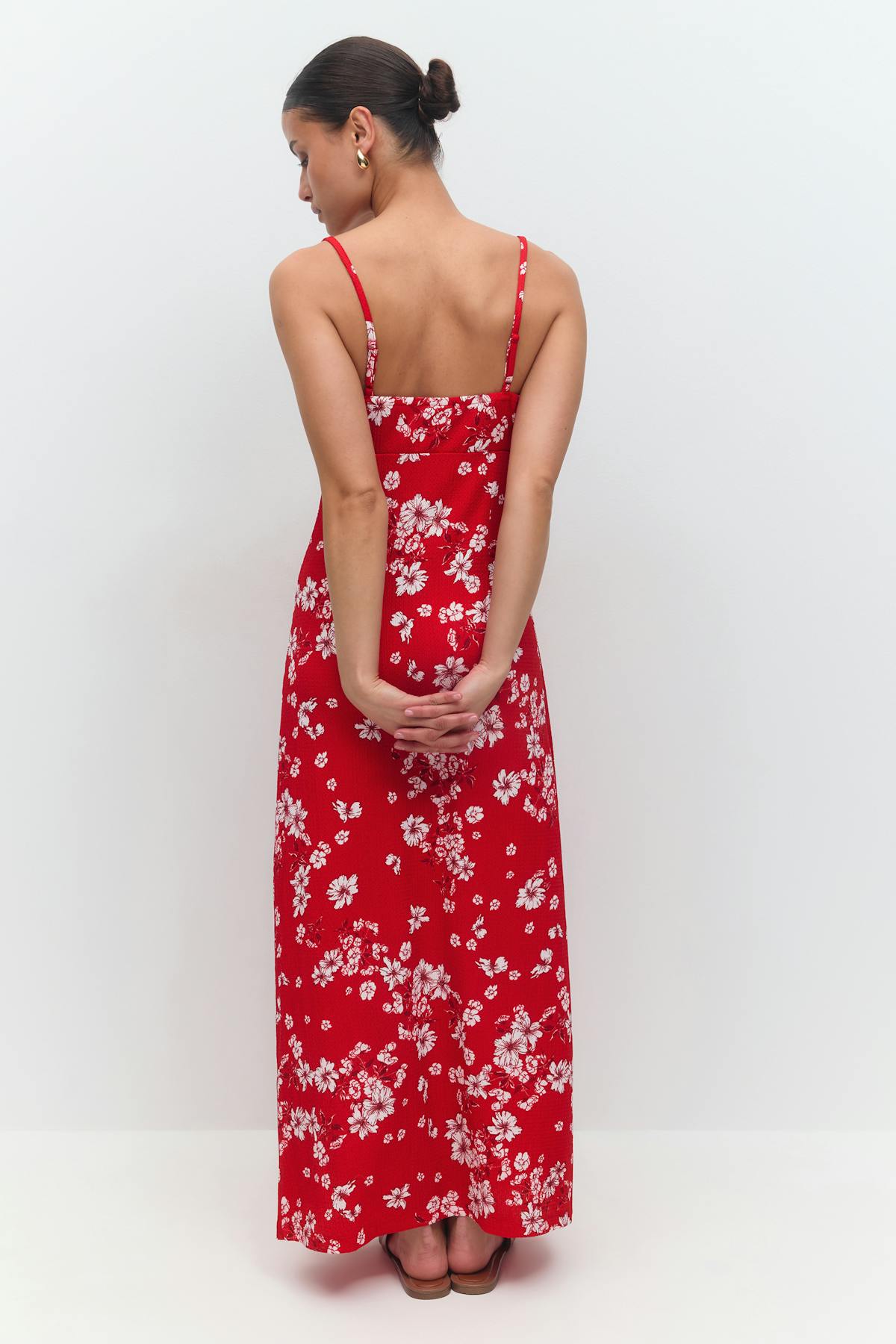 Textured midi dess - Red flower
