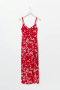 Textured midi dess - Red flower