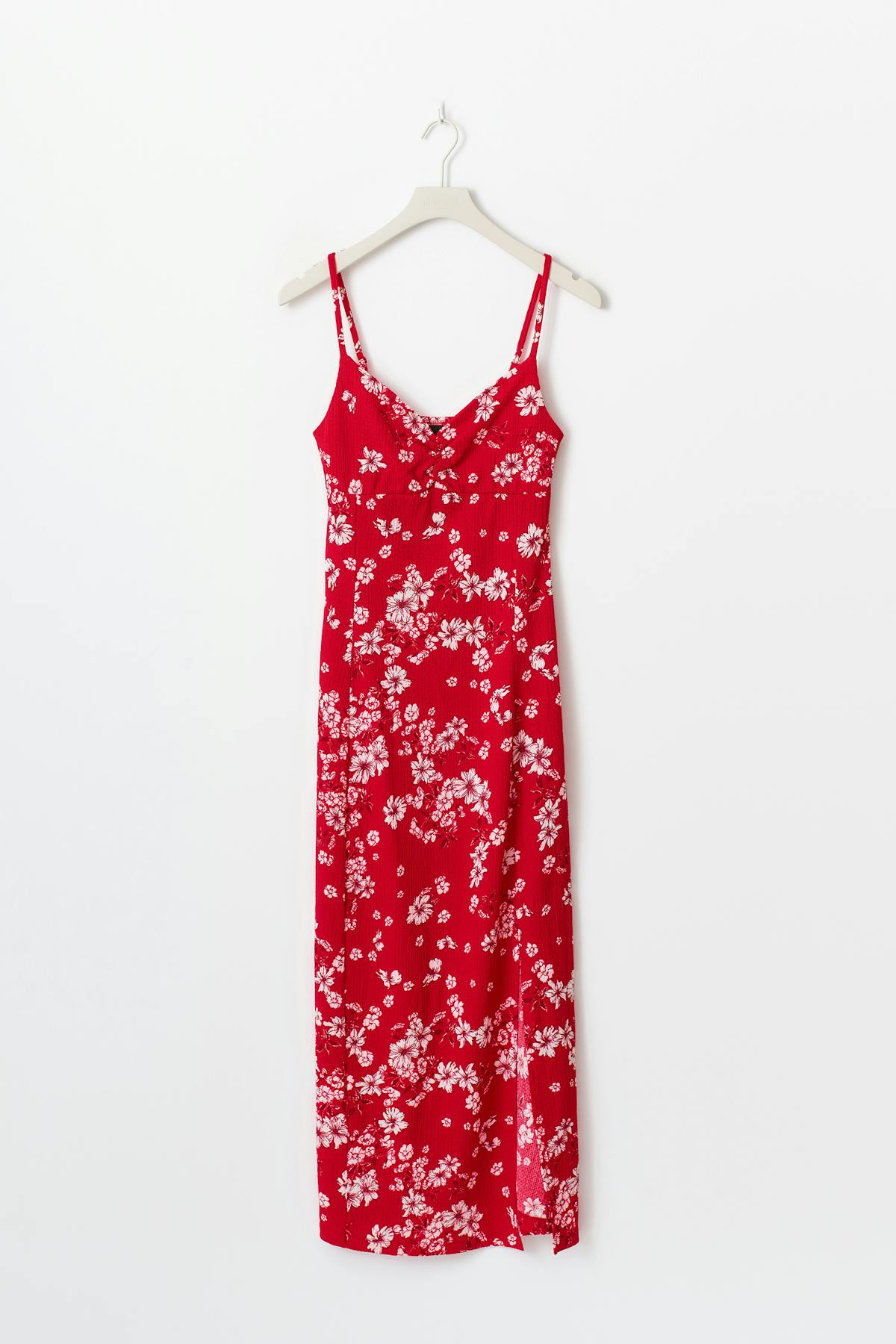 Textured midi dess - Red flower