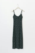 Textured midi dess - Navy ditsy