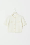 Y knitted cardigan - Creme