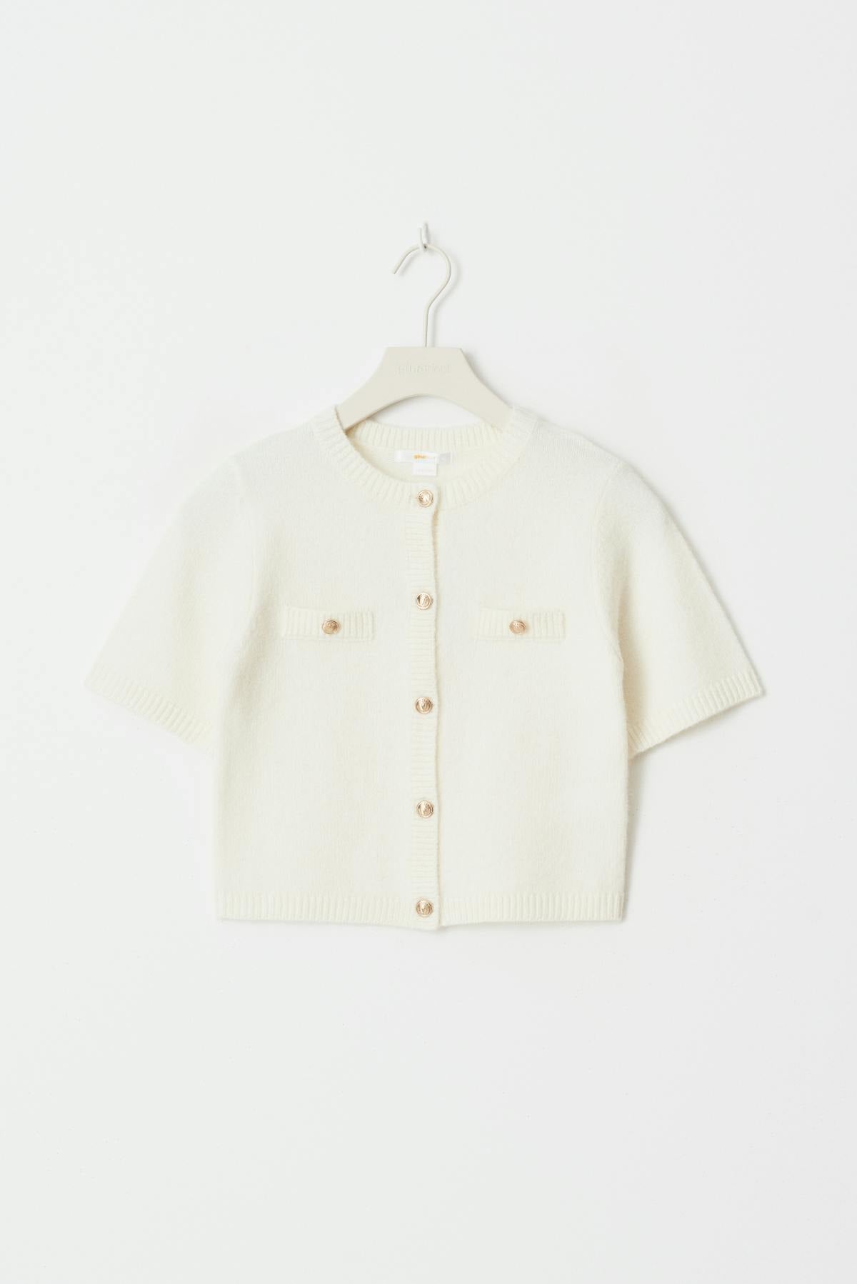 Y knitted cardigan - Creme