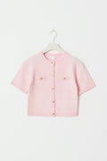 Y knitted cardigan - Pink melange