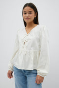 y puff sleeve blouse - Noir