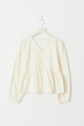 y puff sleeve blouse - Creme
