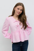 y puff sleeve blouse - Rose