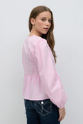 y puff sleeve blouse - Rose