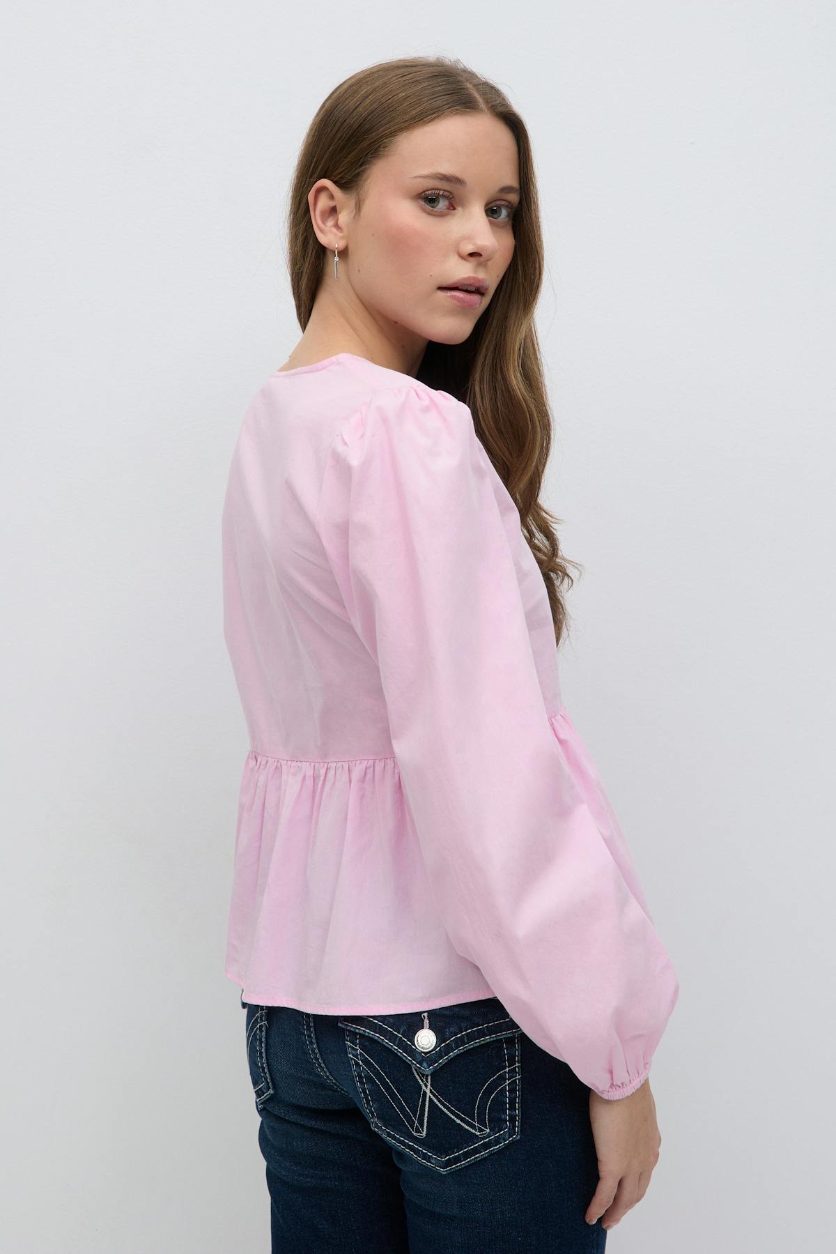y puff sleeve blouse - Rose