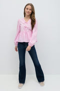 y puff sleeve blouse - Rose
