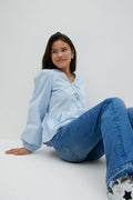 y puff sleeve blouse - Bleu clair