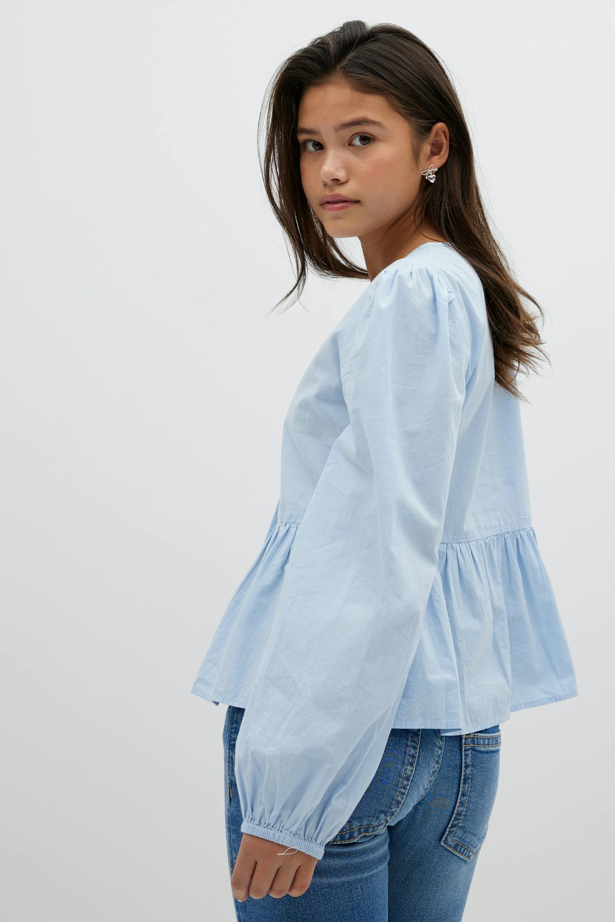 y puff sleeve blouse - Bleu clair