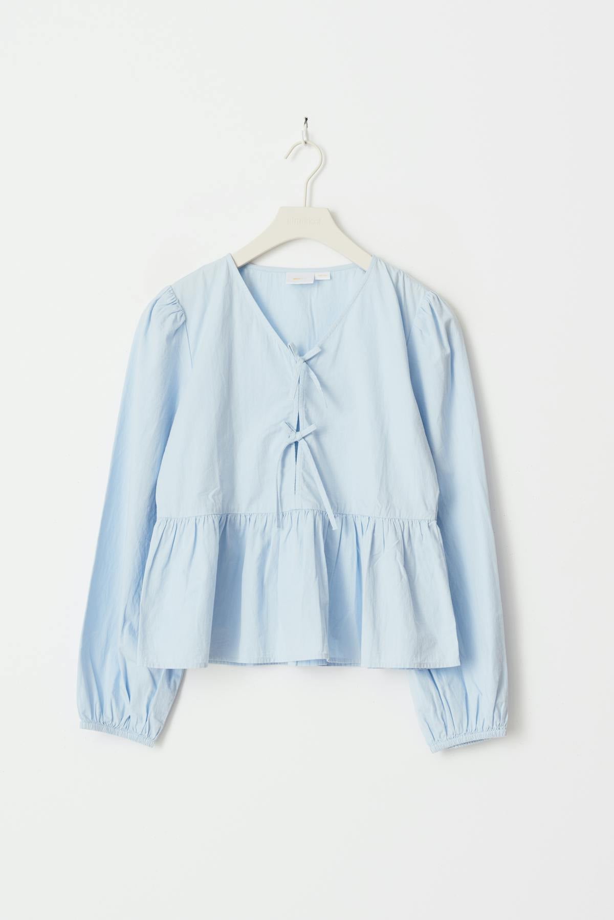 y puff sleeve blouse - Bleu clair