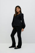 y puff sleeve blouse - Noir