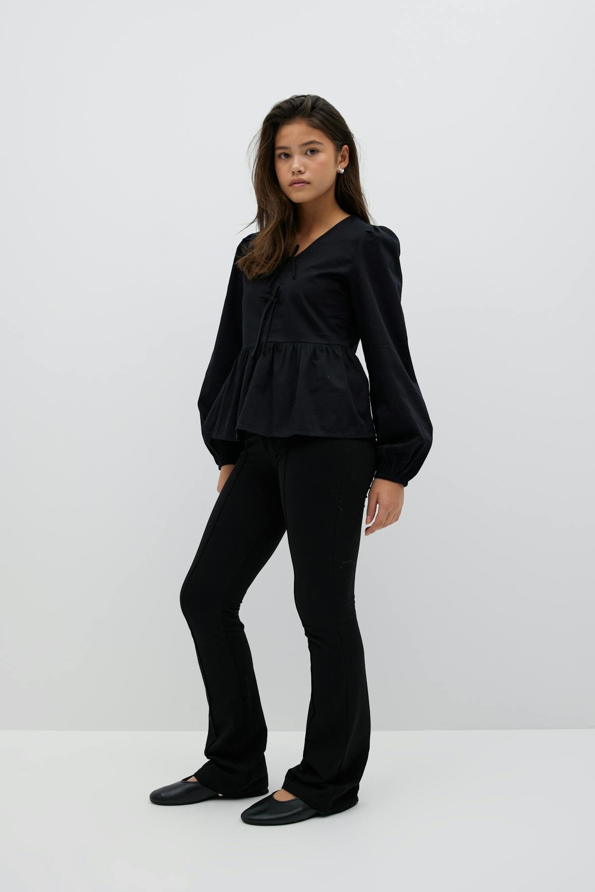 y puff sleeve blouse - Noir