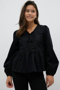 y puff sleeve blouse - Rose