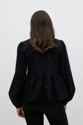 y puff sleeve blouse - Noir