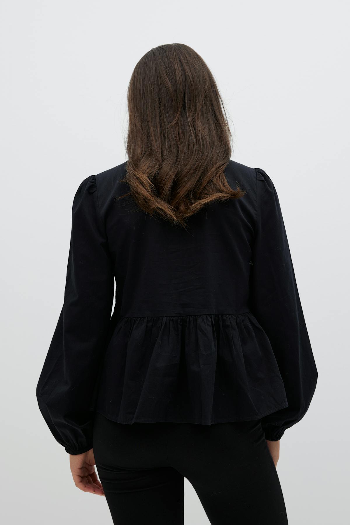 y puff sleeve blouse - Noir
