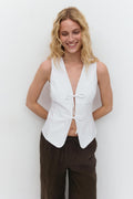 Linen blend vest - Rose clair