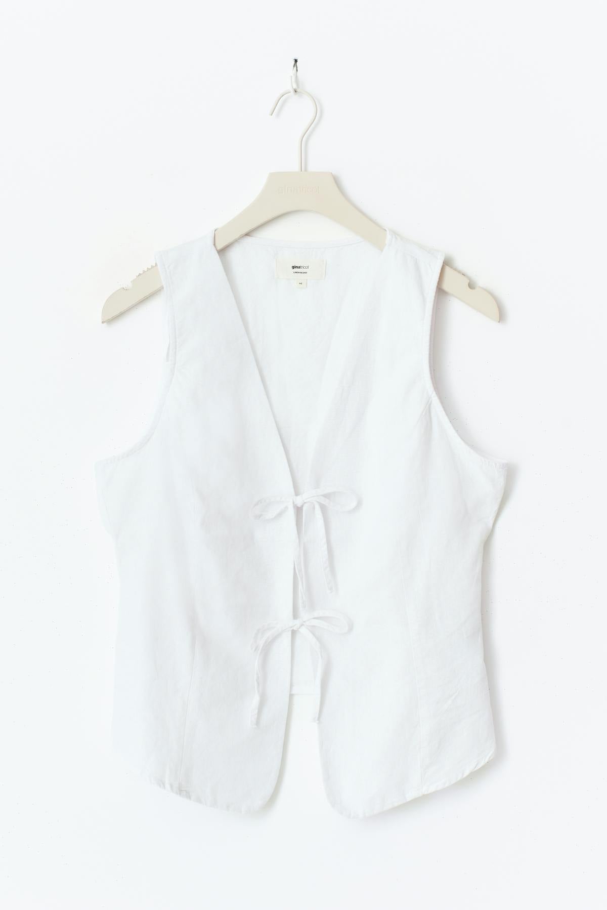 Linen blend vest - Rose clair