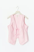 Linen blend vest - Rose clair