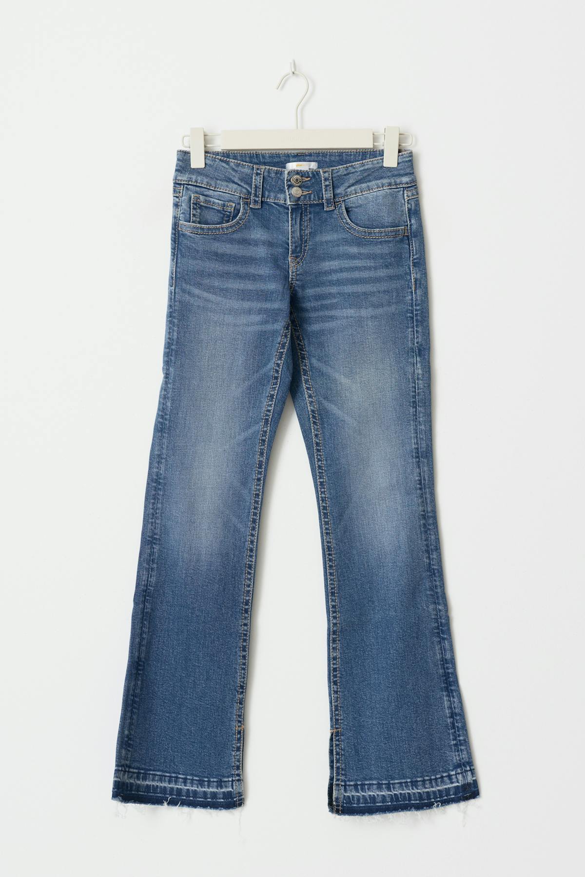 Slit fashion jeans - Mid blue