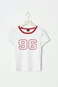 Printed tight top - Red/white