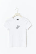 Printed tight top - White/green