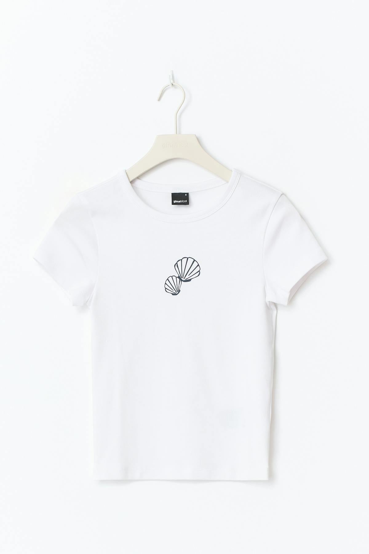 Printed tight top - White/green