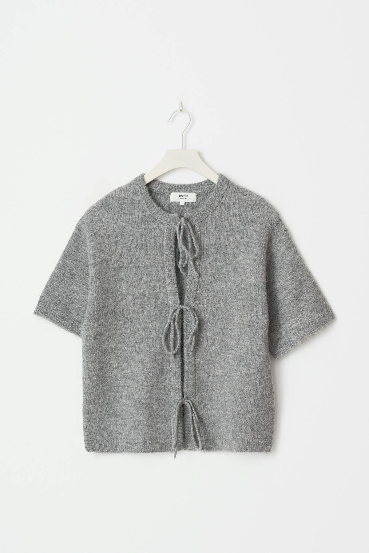 knitted tie cardigan - Blanc cassé
