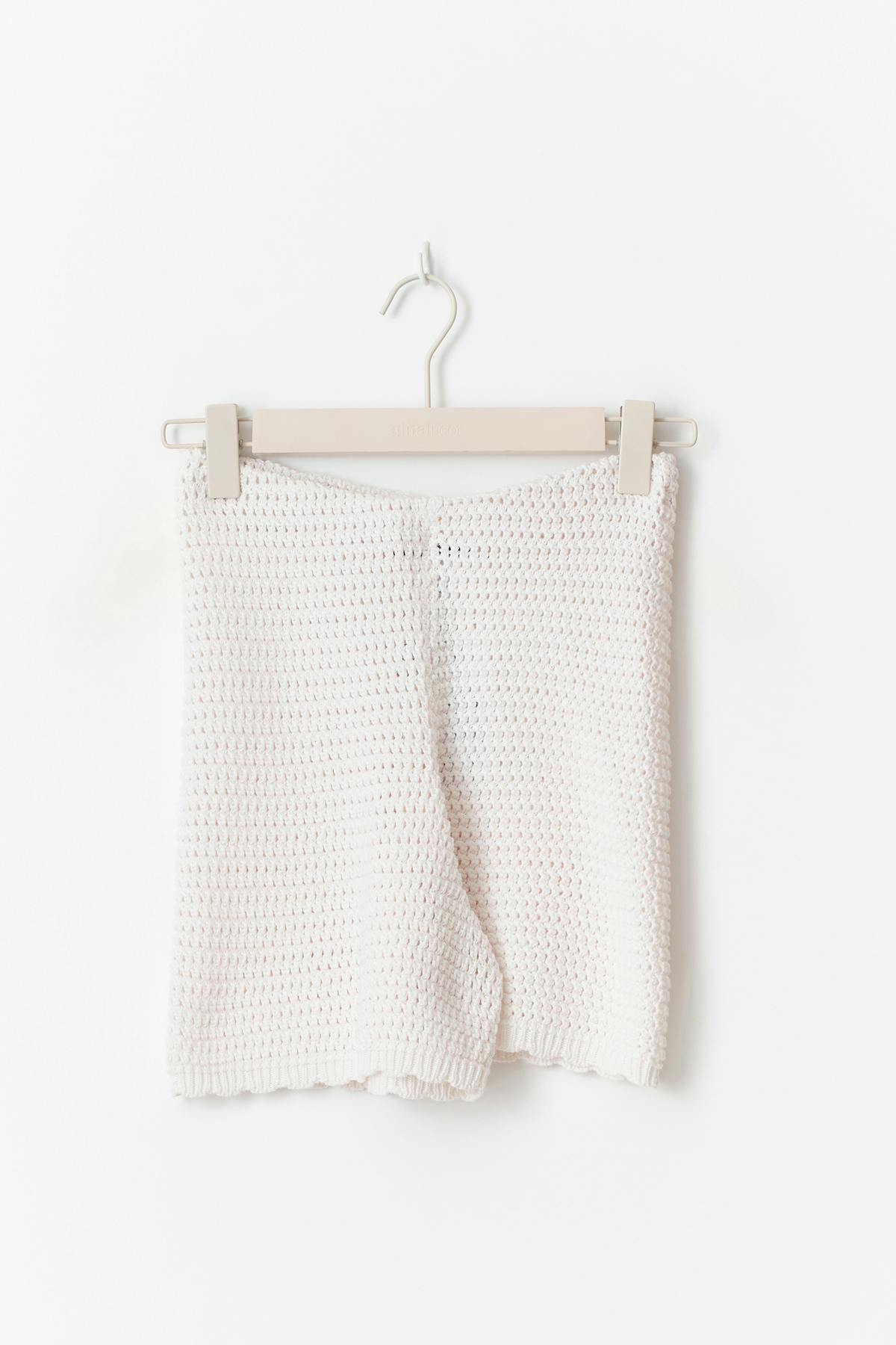 Knitted crochet shorts - Bright white