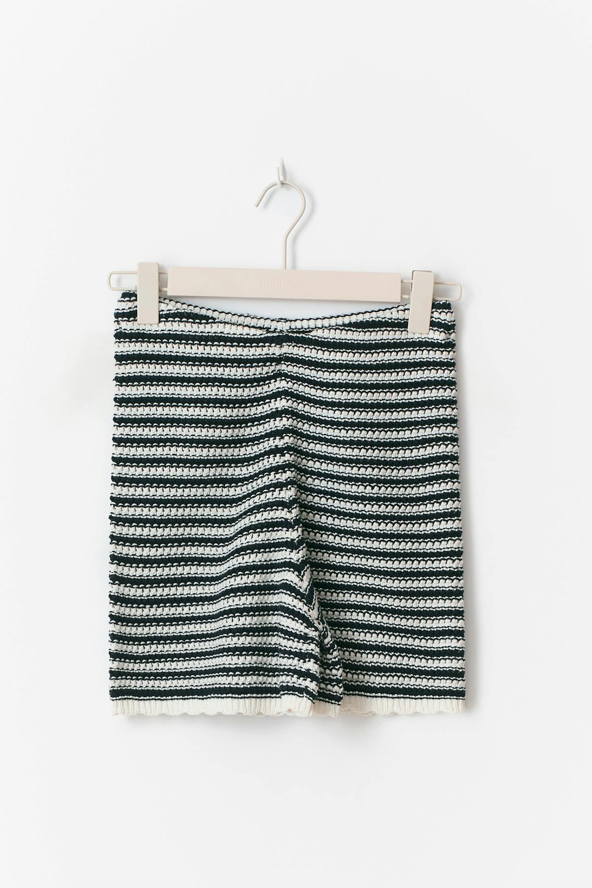 Knitted crochet shorts - Navy/stripe