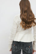 Y cable knitted sweater - Blanc cassé