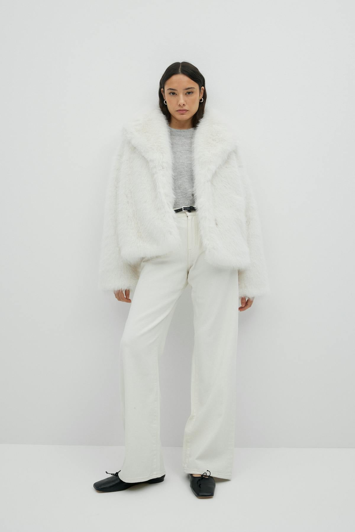 Faux fur jacket - Blanc