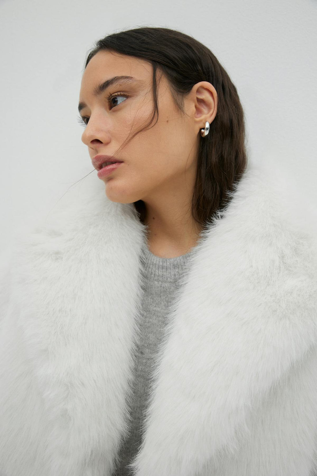 Faux fur jacket - Blanc