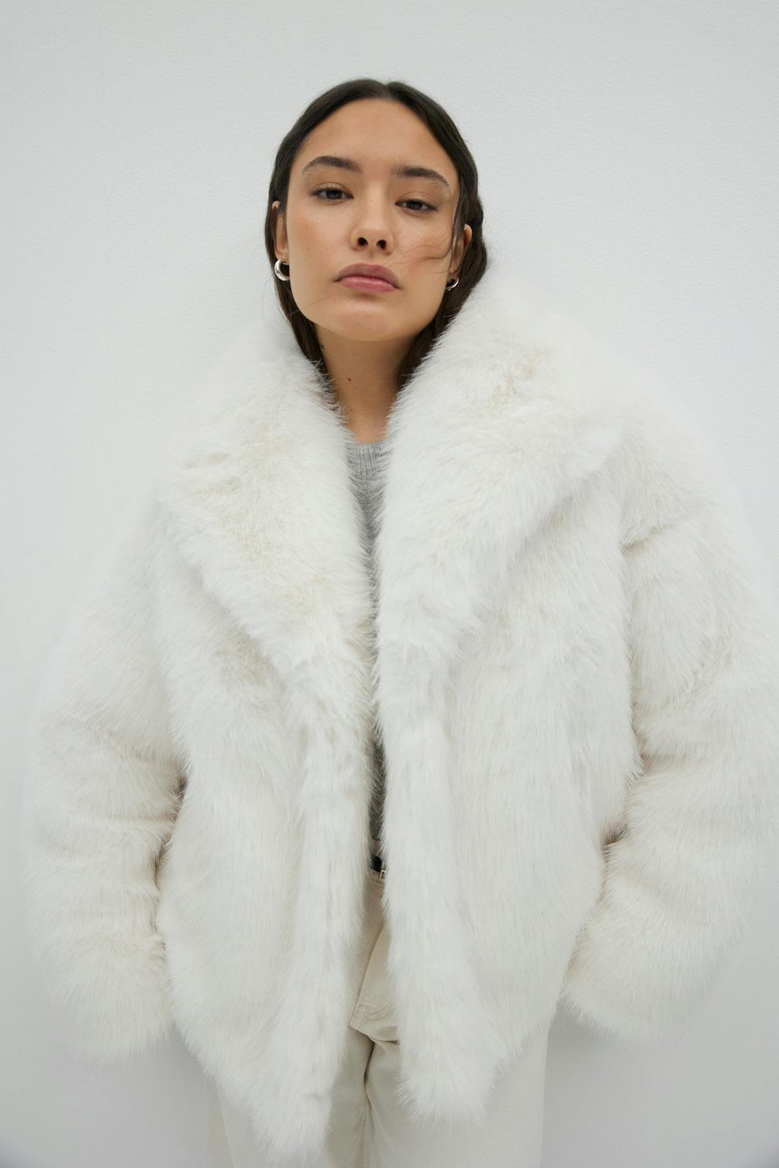 Faux fur jacket - Blanc