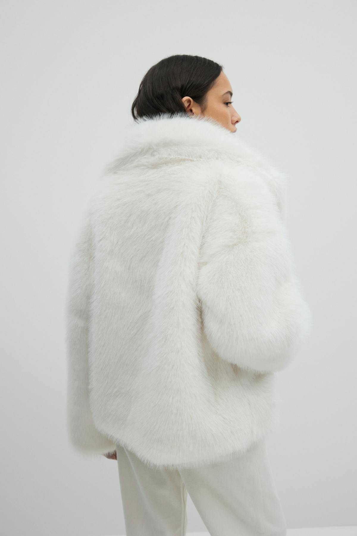 Faux fur jacket - Blanc