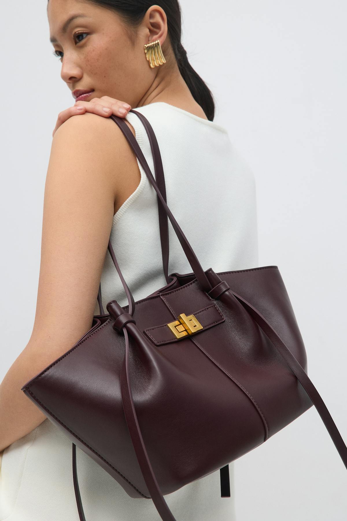 Midi long strap bag - Chocolate brown