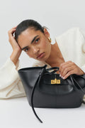 Midi long strap bag - Black/silver
