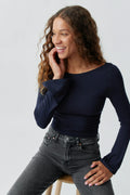 Soft touch boatneck top - Iron