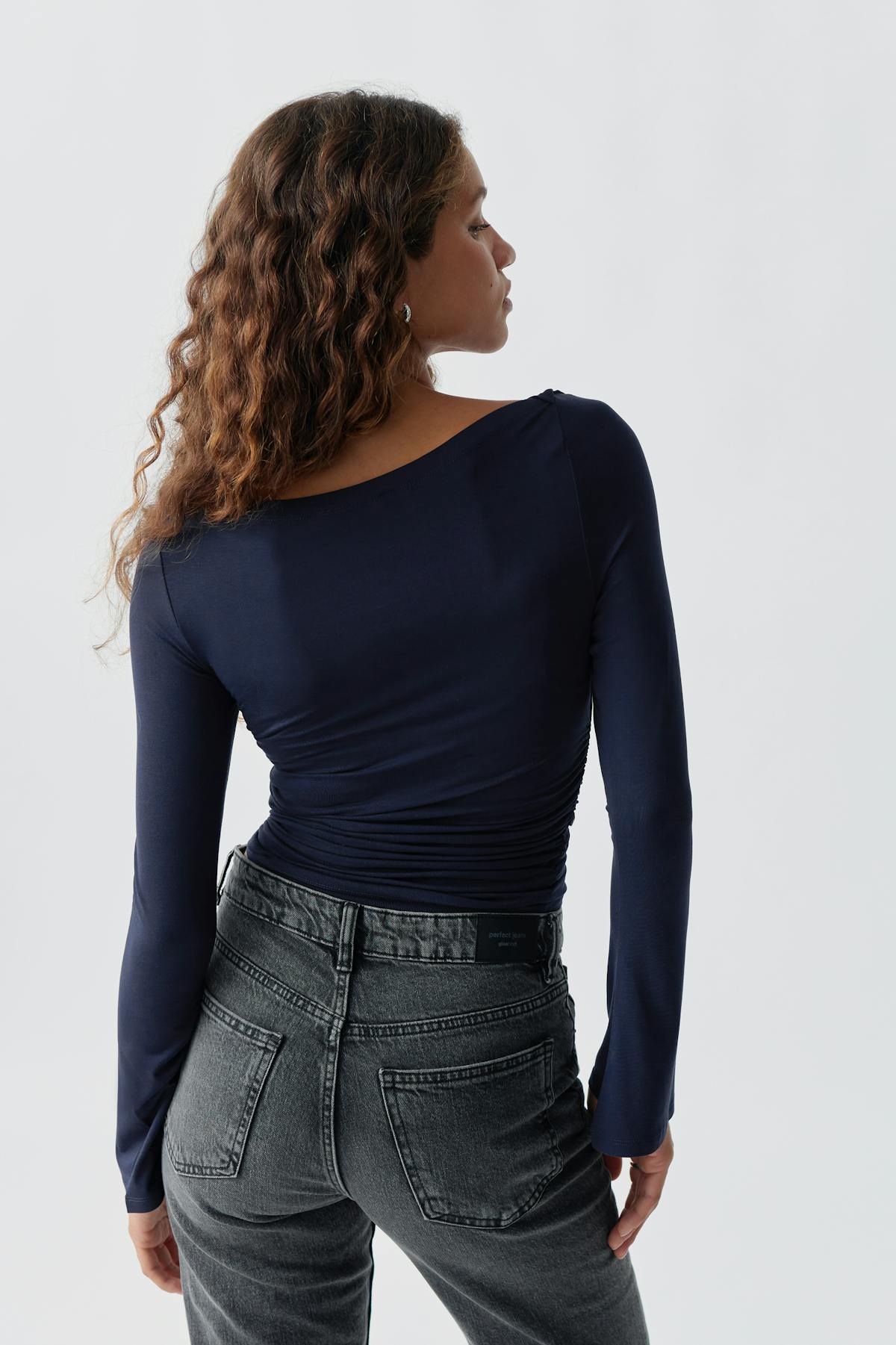 Soft touch boatneck top - Iron